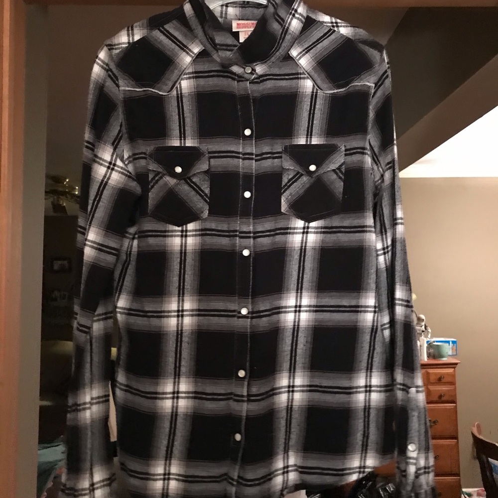 Mossimo Supply black and white flannel